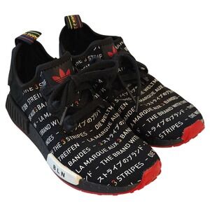 Adidas NMD R1 Berlin Black Multilingual Print EH3290 Men's 6 Women's 7.5 EUC